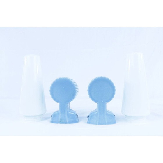 Image 1 of Pair of vintage opal glass bathroom sconces by Sigvard Bernadotte for Ifo, 1960