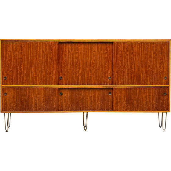 Image 1 of Credenza vintage con gambe a forcina in ottone di Alfred Hendrickx per Belform, 1950
