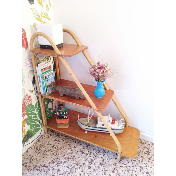 Image 1 of Vintage rattan shelf, 1970