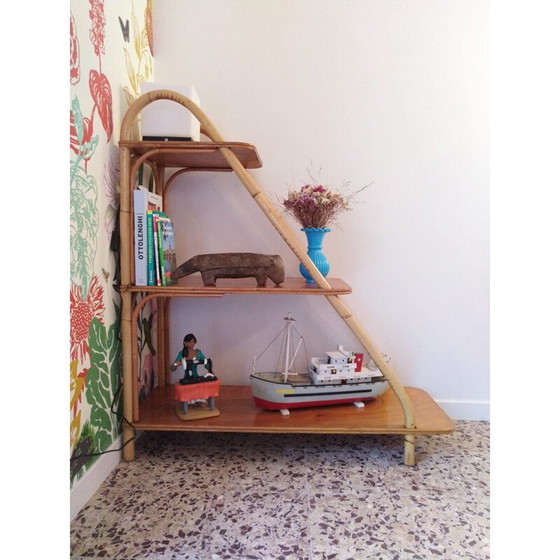 Image 1 of Vintage rattan shelf, 1970