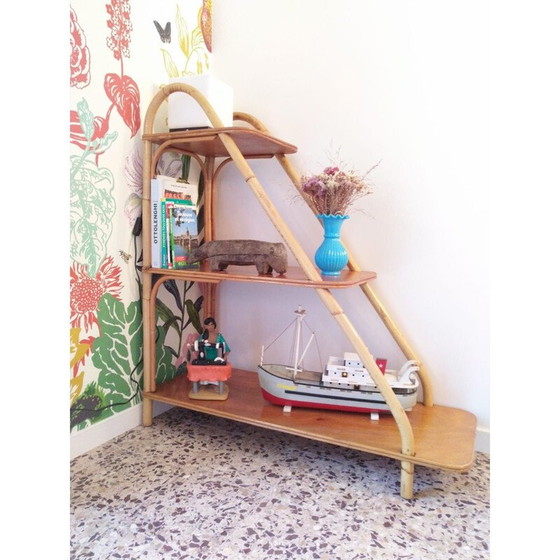 Image 1 of Vintage rattan shelf, 1970