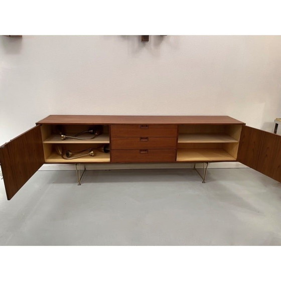 Image 1 of Vintage brass and teak sideboard by William Watting for Fristho, Netherlands 1950s