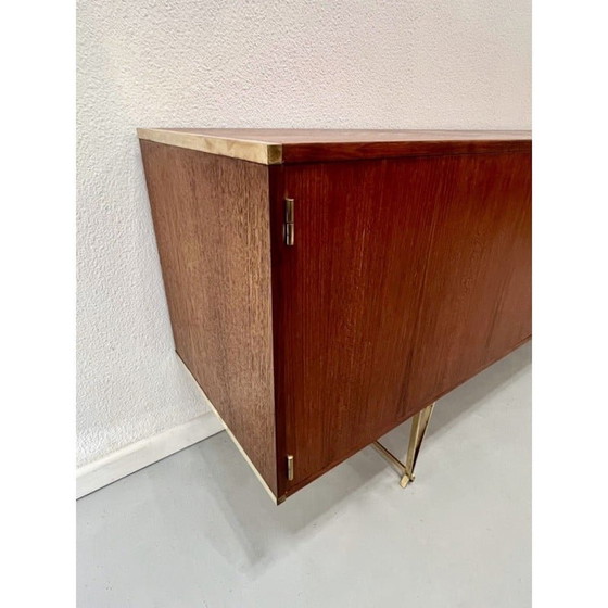 Image 1 of Vintage brass and teak sideboard by William Watting for Fristho, Netherlands 1950s