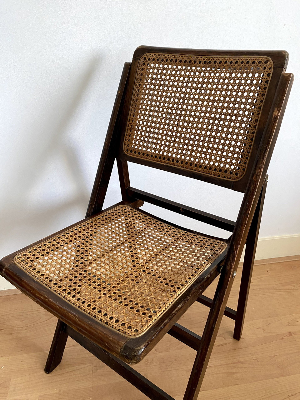 Vintage Cane Folding Chair Mid Century Design 50 Whoppah