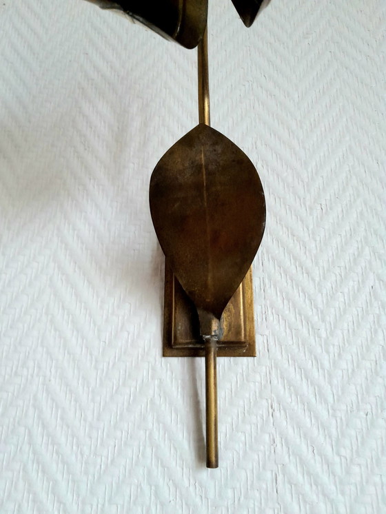 Image 1 of Wall light Flower Golden Brass Style Jansen 1960