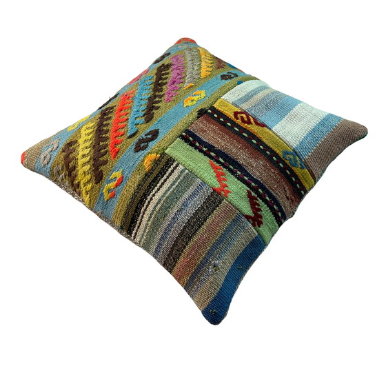 Image 1 of Housse de coussin vintage en patchwork Kilim turc