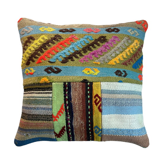 Image 1 of Housse de coussin vintage en patchwork Kilim turc