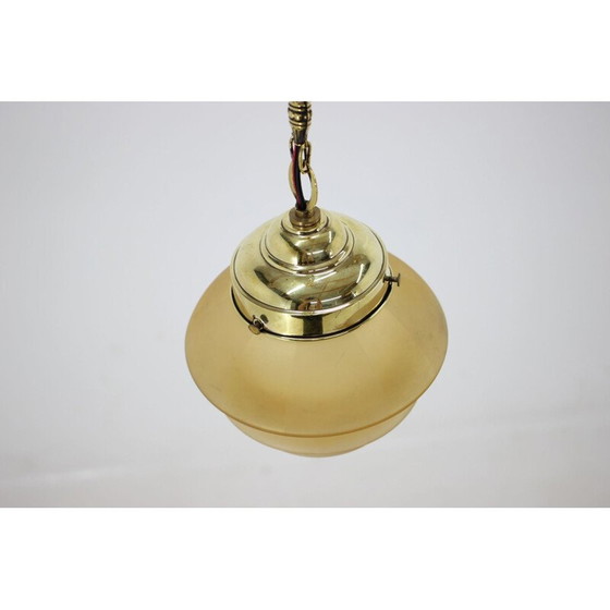 Image 1 of Vintage brass art deco suspension, Czech 1930