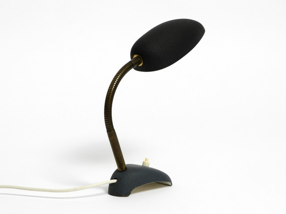 Image 1 of Beautiful Small 1950S Table Lamp With Metal Gooseneck From Gebrüder Cosack Germany