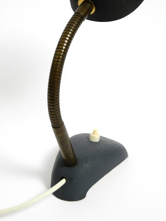 Image 1 of Beautiful Small 1950S Table Lamp With Metal Gooseneck From Gebrüder Cosack Germany