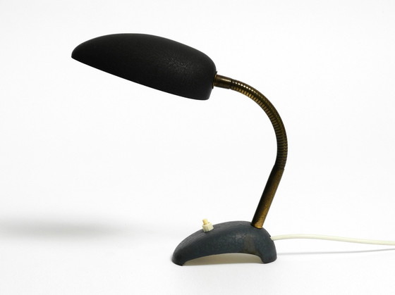 Image 1 of Beautiful Small 1950S Table Lamp With Metal Gooseneck From Gebrüder Cosack Germany