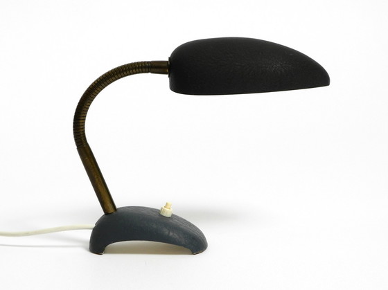 Image 1 of Beautiful Small 1950S Table Lamp With Metal Gooseneck From Gebrüder Cosack Germany