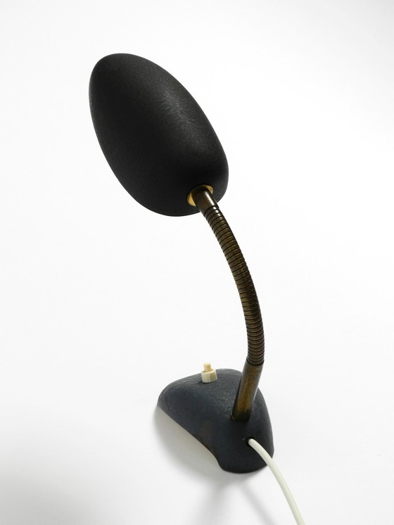 Image 1 of Beautiful Small 1950S Table Lamp With Metal Gooseneck From Gebrüder Cosack Germany