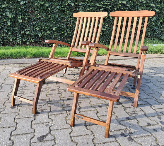 Image 1 of 2 Skagerak Teak Deckchairs, Collapsible