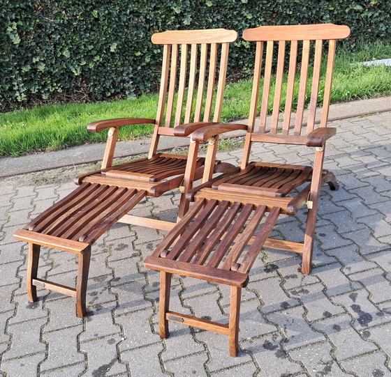 Image 1 of 2 Skagerak Teak Deckchairs, Collapsible