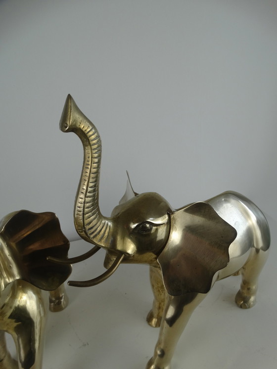 Image 1 of XXL Hollywood regency elephant pair.