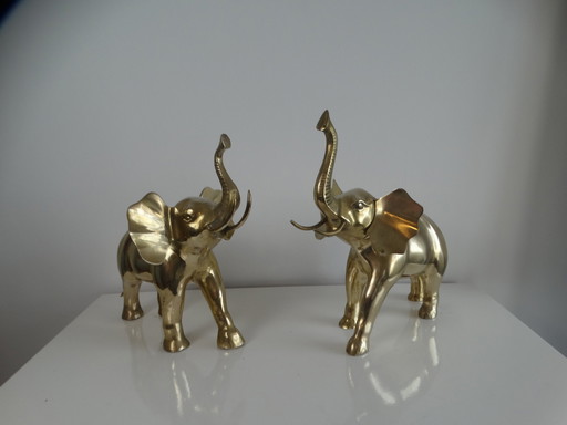 XXL Hollywood regency elephant pair.