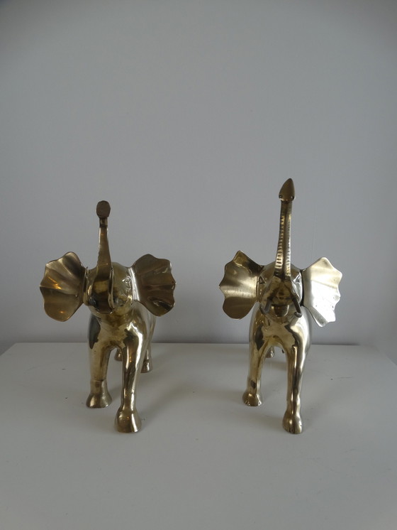 Image 1 of XXL Hollywood regency elephant pair.