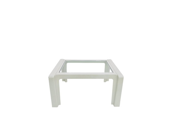 Image 1 of Table basse italienne avec plateau en verre, Italie, années 1970 Minimalisme