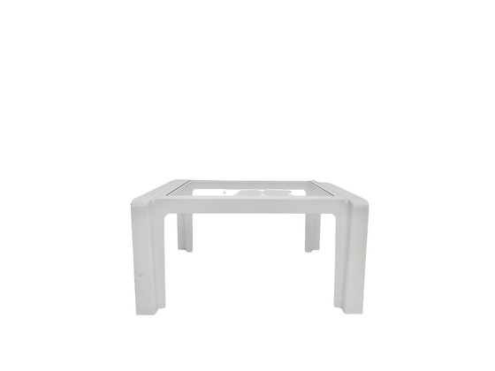 Image 1 of Table basse italienne avec plateau en verre, Italie, années 1970 Minimalisme