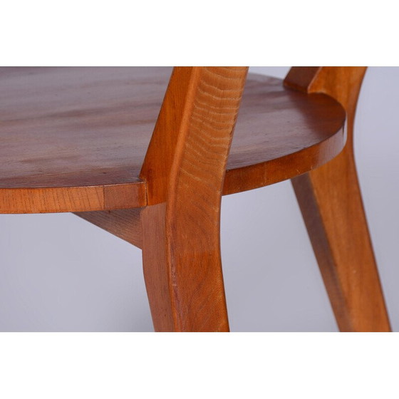 Image 1 of Vintage oak and glass coffee table, Czechoslovakia 1950