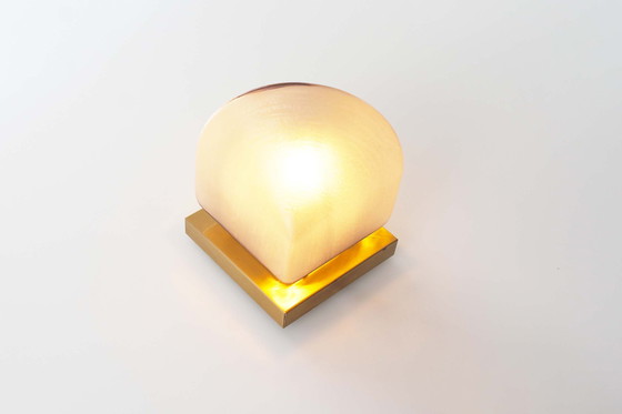 Image 1 of 1x Glass and brass wall lamp by Peill & Putzler