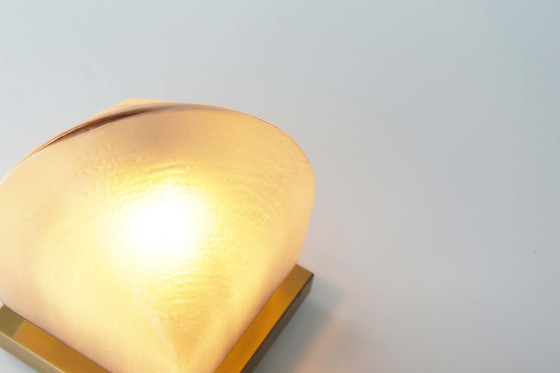 Image 1 of 1x Glass and brass wall lamp by Peill & Putzler