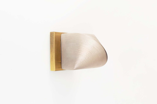 1x Glass and brass wall lamp by Peill & Putzler