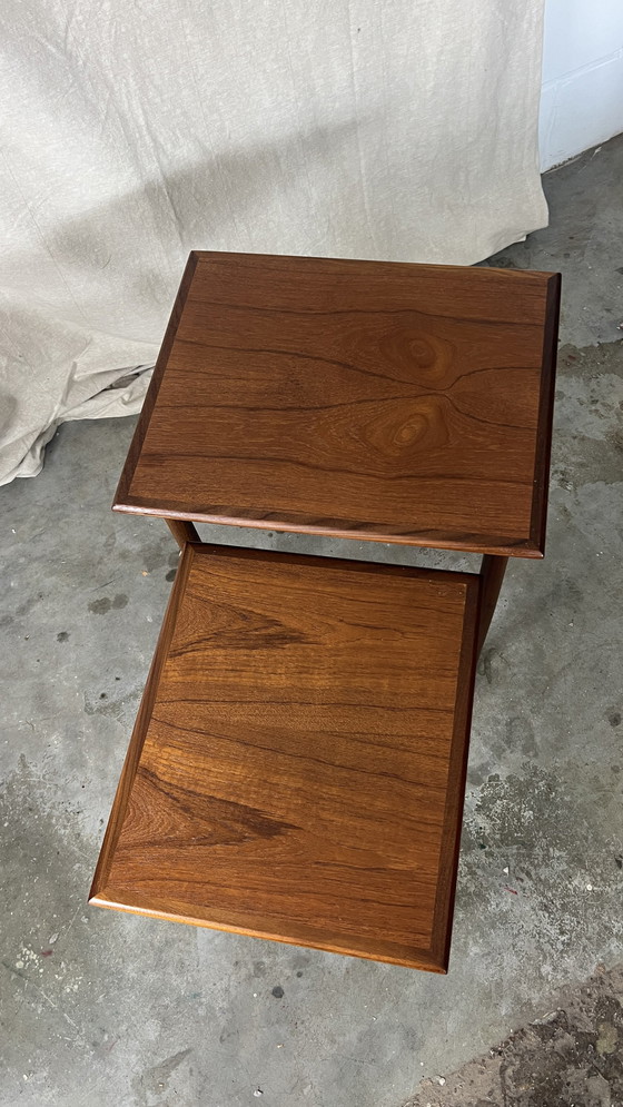 Image 1 of Tavolino da notte / comodino vintage Fabian Teak in stile moderno di metà secolo, anni '70