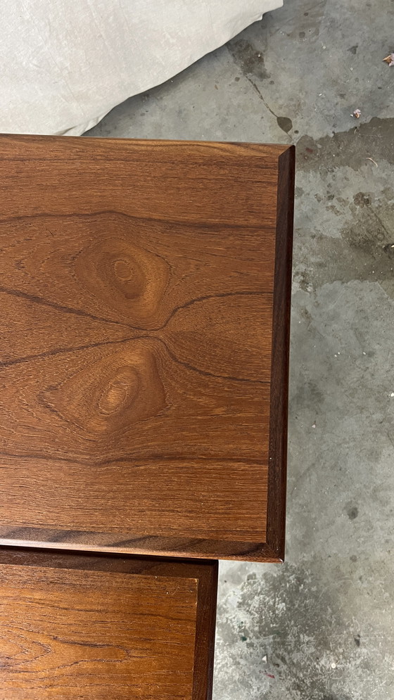 Image 1 of Tavolino da notte / comodino vintage Fabian Teak in stile moderno di metà secolo, anni '70