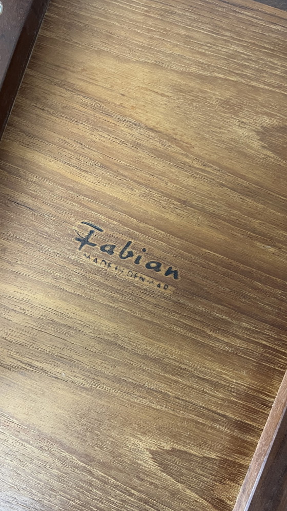 Image 1 of Tavolino da notte / comodino vintage Fabian Teak in stile moderno di metà secolo, anni '70