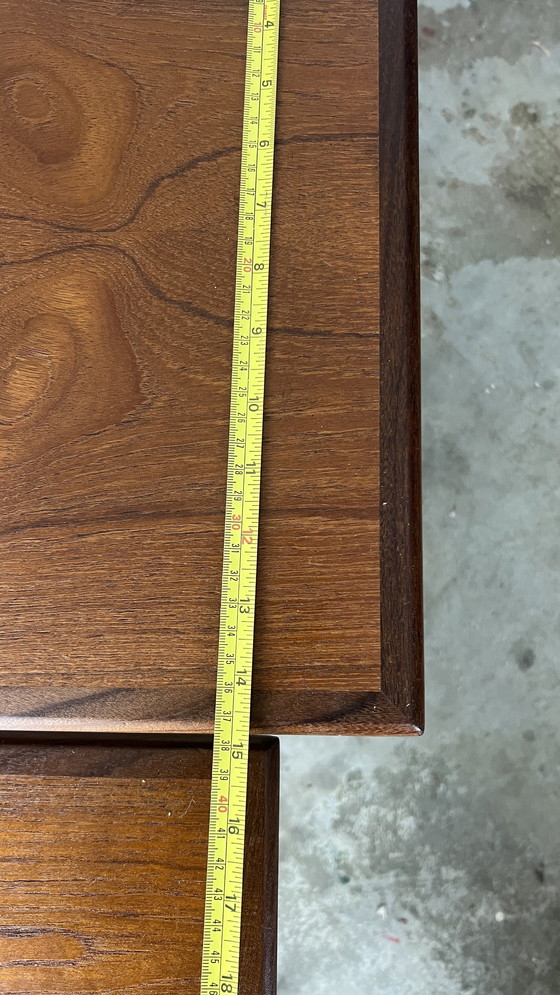 Image 1 of Tavolino da notte / comodino vintage Fabian Teak in stile moderno di metà secolo, anni '70