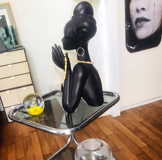 Image 1 of Large Africanist Sculpture - Vintage Ceramic - Marc Henri - 1950