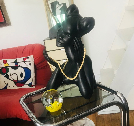 Image 1 of Large Africanist Sculpture - Vintage Ceramic - Marc Henri - 1950