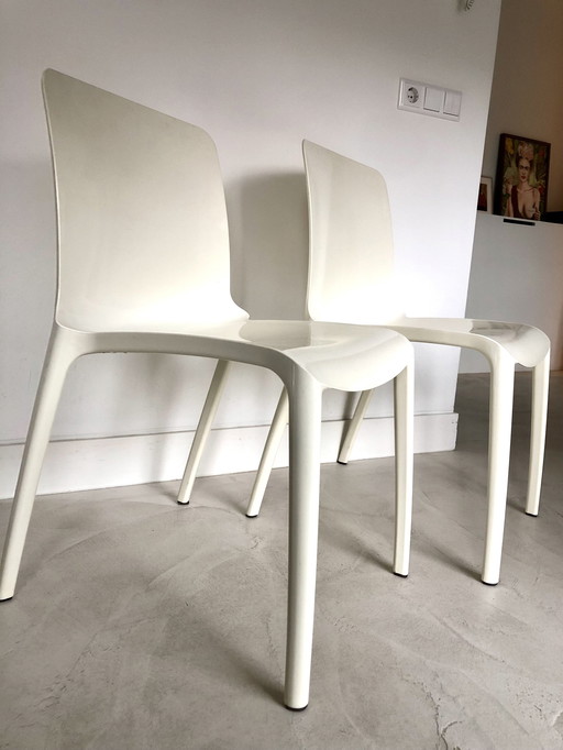 2 Casprini Stacking Chairs Model "Tiffany" Designed By Marcello Ziliani In The Period Between 2005 / 2008. They are in good