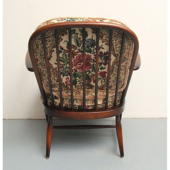 Image 1 of Vintage british armchair with floral fabric by Luigi Ercolani for Ercol, 1950s
