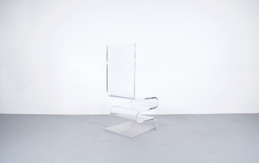 Imposing 70's Plexiglas Chair