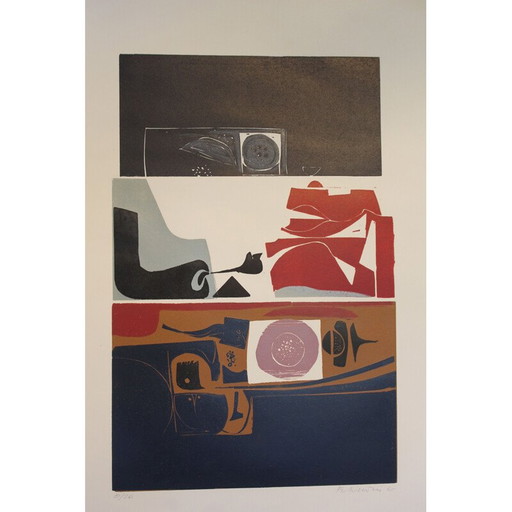 Conjunto de seis pinturas abstractas de Ennio Tamburi, Italia, 1966