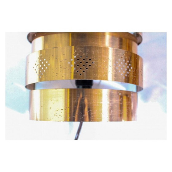 Image 1 of Pair of vintage brass wall lamp by Werner Schou for Coronell Elektro, Denmark, 1970