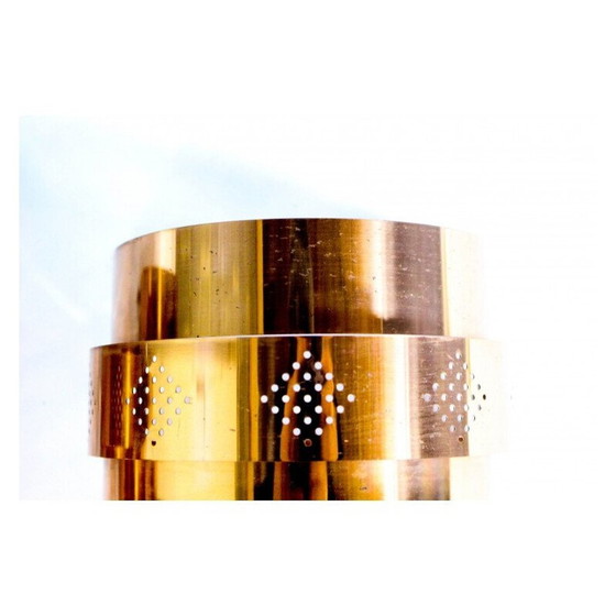 Image 1 of Pair of vintage brass wall lamp by Werner Schou for Coronell Elektro, Denmark, 1970