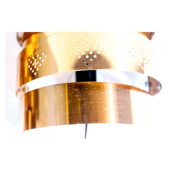 Image 1 of Pair of vintage brass wall lamp by Werner Schou for Coronell Elektro, Denmark, 1970