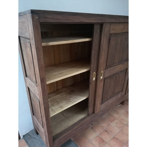 Image 1 of Fir wood highboard with 4 sliding doors, 1950