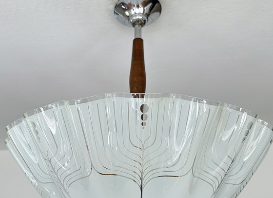 Image 1 of Art Deco Glass Pendant Lamp