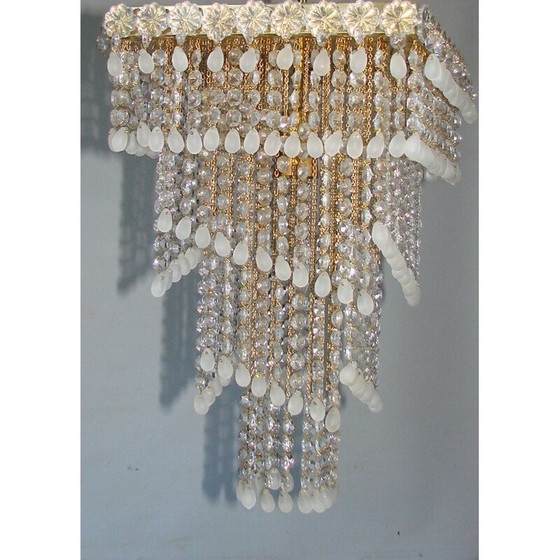 Image 1 of Vintage crystal and glass chandeliers, 1960