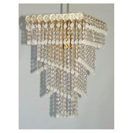 Image 1 of Vintage crystal and glass chandeliers, 1960