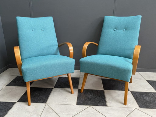 Pair Smidek Chairs 1960S Reupholstered 