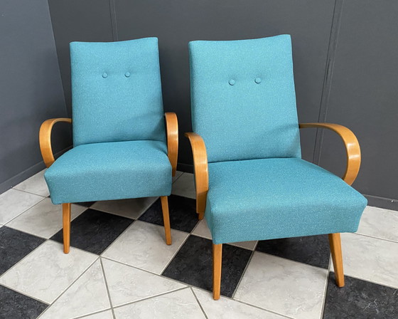 Image 1 of Pair Smidek Chairs 1960S Reupholstered 