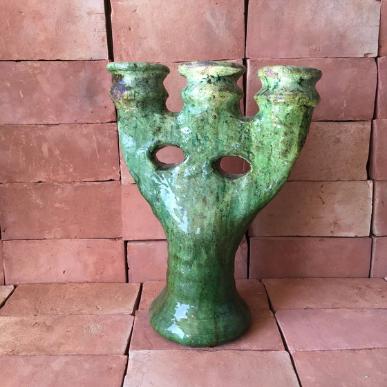 Image 1 of Tamegroute Pottery Candlestick