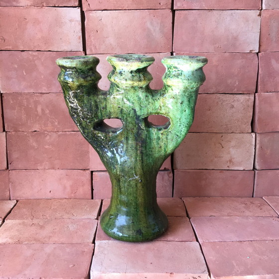 Image 1 of Tamegroute Pottery Candlestick