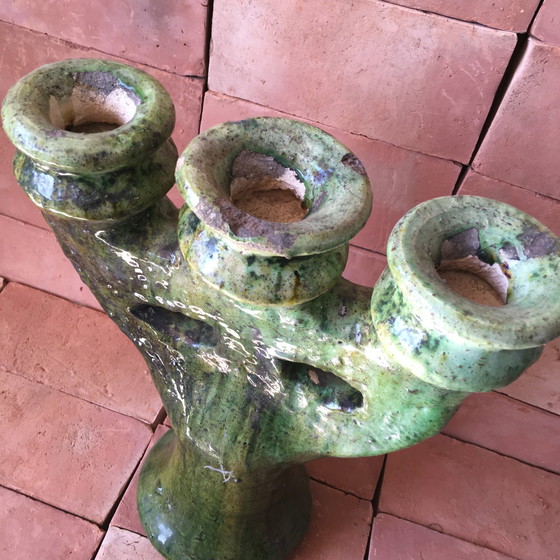 Image 1 of Tamegroute Pottery Candlestick